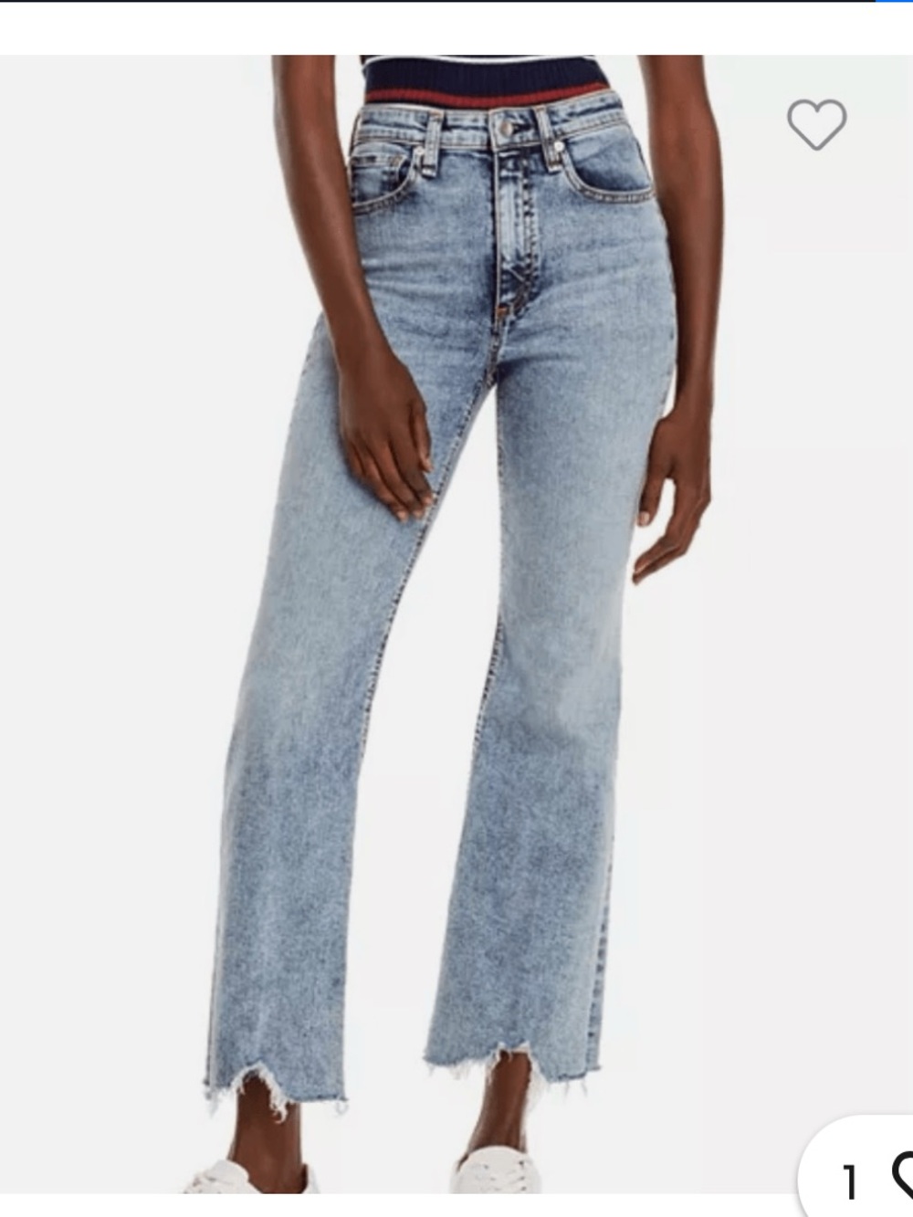 rag & bone Light Blue High-Rise Flare Jeans